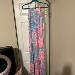 Lilly Pulitzer Pink and Blue Maxi Dress